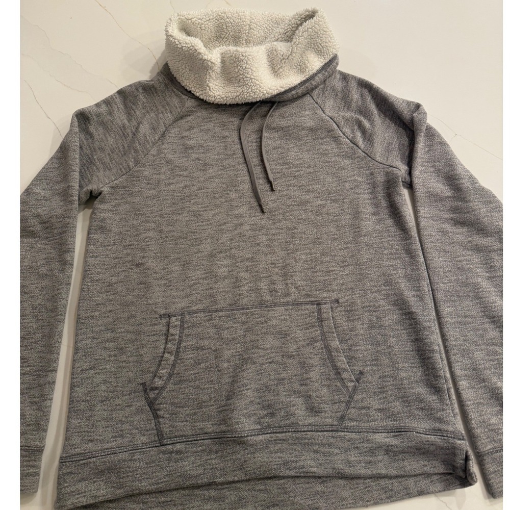 Tek Gear‎ Women Gray Sherpa Lined Cowl Neck Pullover Sweatshirt Size S